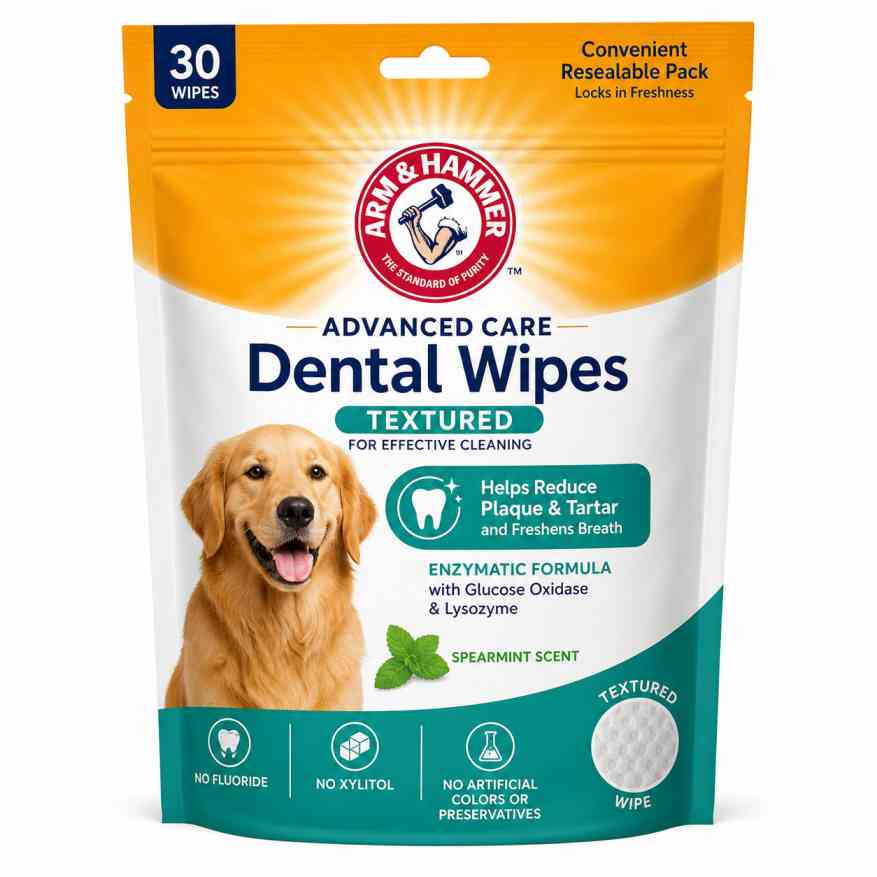 Arm Hammer Advanced Care Textured Dental Wipes 30-count pack for dogs review 2026